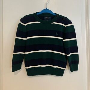 Polo Ralph Lauren Kids Green and Navy Striped Sweater